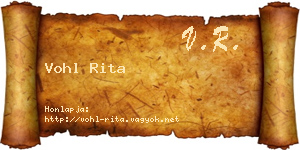 Vohl Rita névjegykártya